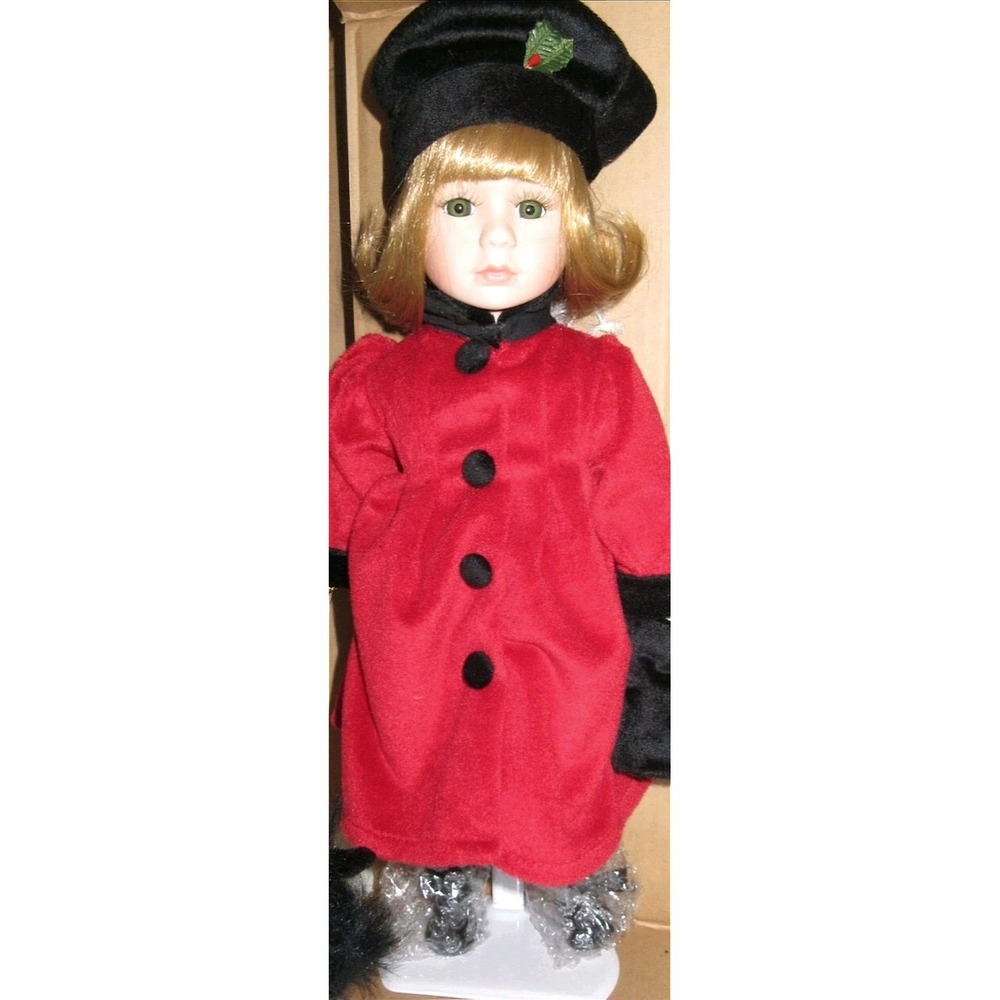 NWT VTG Avon‎ 2000 Special Memories Christmas Holiday Porcelain Doll Scottie Dog